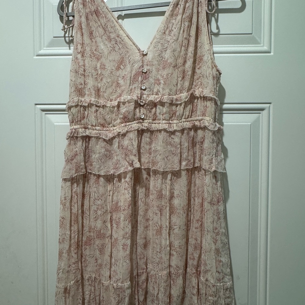 Allsaints Annie Lanai Ruffled Pink Floral Mini Dress - Picture 4 of 8